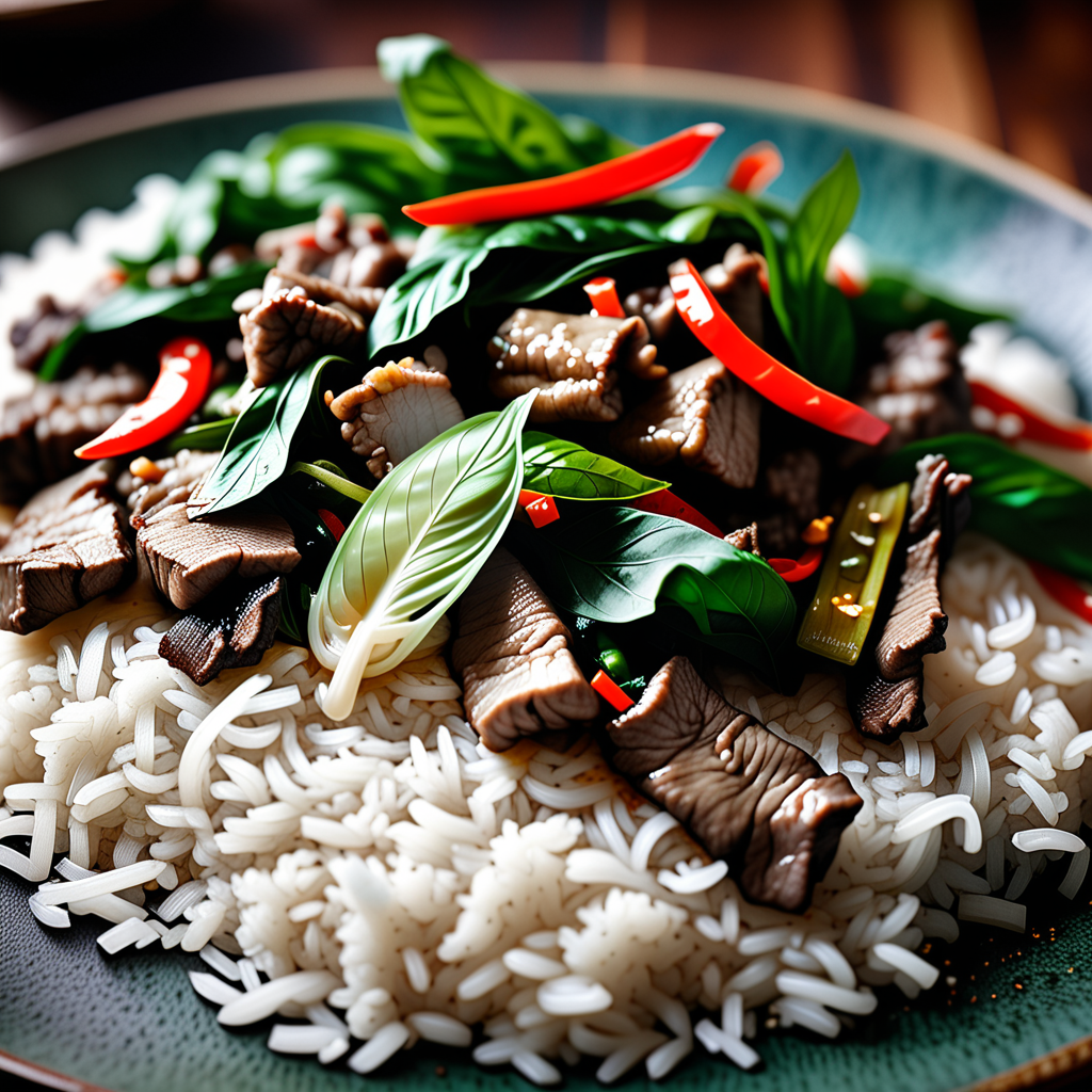 Bœuf sauté au basilic thaï, Pad Kra Pao spécialité