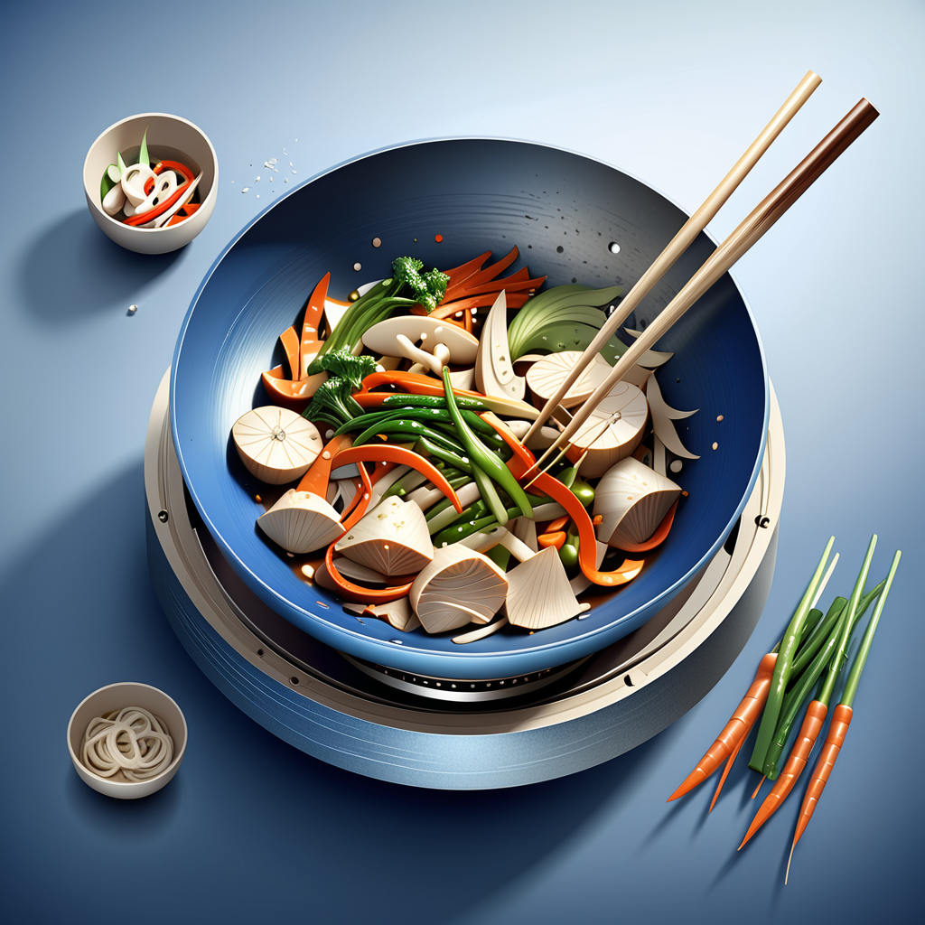 Plats thaïlandais sautés au wok, curry vert et Pad Thai
